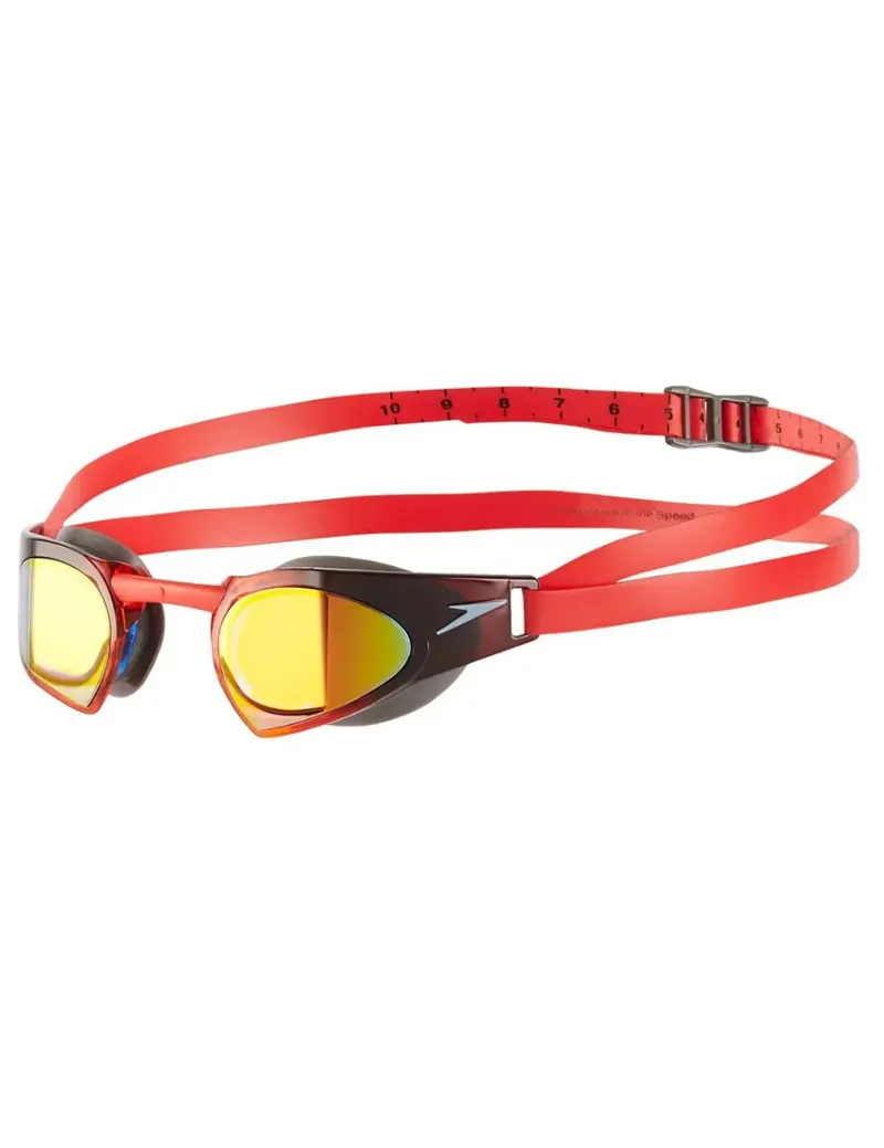 Speedo Fastskin Prime Mirror Racing Goggles - Red/Gold-1